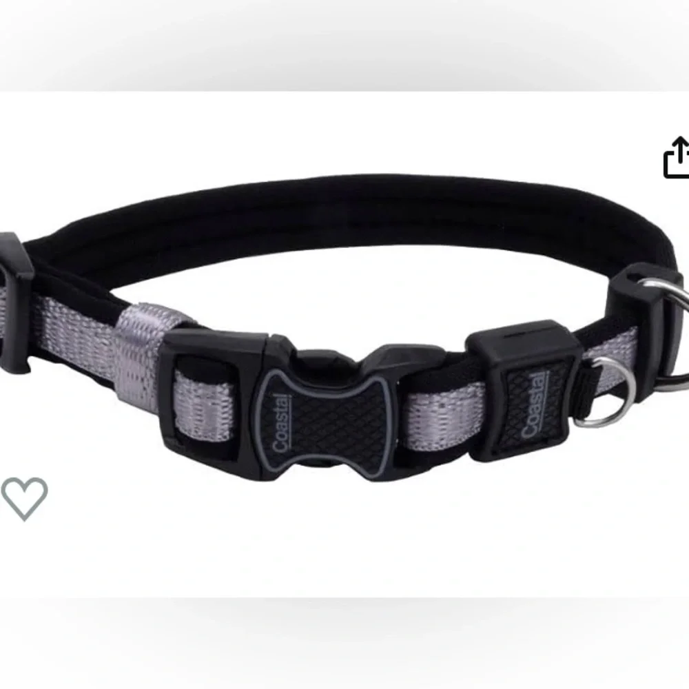 NEW LG Gray & Black Dog Collar (18”-26”)